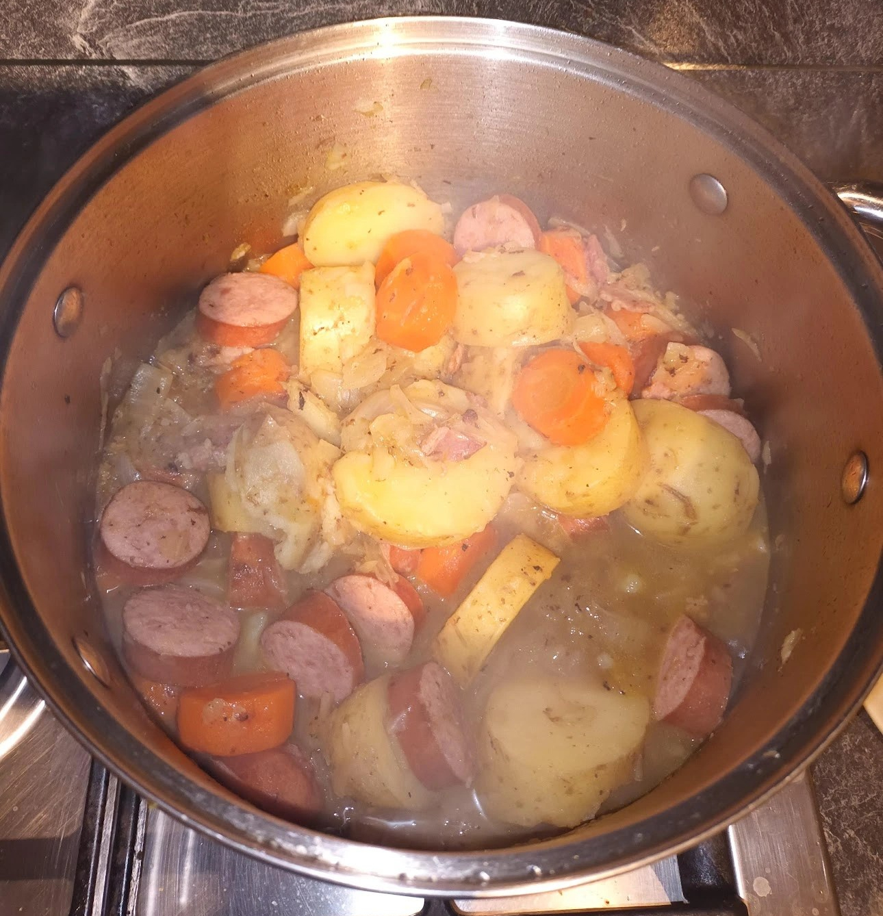 Step four sausage stew